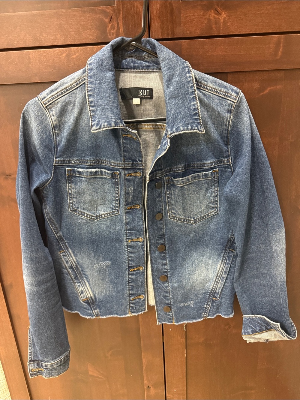 Kut from the Kloth Blue Distressed Jean Jacket